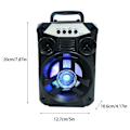 Miniatyrbillede 3 af 5: Bærbar Bluetooth-højttaler med dobbelt subwoofer-bas Bluetooth 5.0 trådløs højttaler understøtter FM-radio lille stereolydsystem