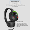 Miniatyrbillede 5 af 5: Over-Ear Bluetooth-hovedtelefoner LED-belysning Foldbare trådløse øretelefoner Lav latenstid med mikrofon og åndedrætslys (Style 2)