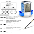 Miniatyrbillede 5 af 5: Multifunktionel penneholder, LCD-skærm på skrivebordet, ur og netværk, penneholder, kalender