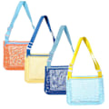 Miniatyrbild 1 av 5: 3/4 Pack Strandleksaker Mesh Bag Barn Skal Samla Väska Tote Med Dragkedja För Att Hålla Snäckor Strand Sandleksak För Pojkar Och Flickor（4 PACK）