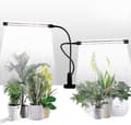 Vækstlys, sollys hvid 50w 84 Led dobbelthovedet klemme plantelys, 4/8/12h timer & 5 dæmpbare niveauer