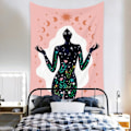 Pikkukuva 3 / 4: Wekity Boho -seinävaate, esteettinen taide, kodin taustakangas, sisustuselementti, lahjaksi seinävaate, olohuoneen ja makuuhuoneen sisustus (95x73cm, 3)