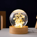 Miniatyrbillede 3 af 7: LED dekorativt lys, blomst natlys, krystal natlys, moderigtigt og smukt, krystalkuglelampe, gul tusindfryd
