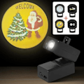 Miniatyrbillede 1 af 5: Juleprojektorlampe Led-projektorlampe 4 udskiftelige lampe mønstre Indendørs projektorlampe Feriebelysning
