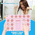 Miniatyrbild 3 av 5: Fidget-leksakshölster för iPad Mini 4/5 7,9 tum, Katt-Pop-Bubbla Hölster [med Stativ/Snodd], Stressreducerande Regnbågssilikon Hölster Stötskyddande Skydd för