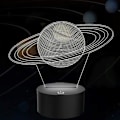 Miniatyrbild 2 av 5: 3D Saturn Ring Illusion Lamp LED Nattlampa Med 7 Färger Ändras & Touch Switch USB-Powered Sovrum Skrivbordslampa