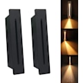 Miniatyrbilde 1 av 4: 2 stk innendørs 220V LED-innfelt trappelys, varmt hvitt, svart