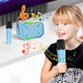 Miniatyrbild 1 av 5: Bluetooth-högtalare Trådlös mikrofon för hemma-ljud Karaoke-maskin, Bluetooth 5.3 Uppladdningsbar PA-system Scen Subwoofer, Bärbar mikrofonhögtalare