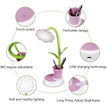Miniatyrbillede 2 af 5: Dww-(Pink) Børnebordlampe, USB Genopladelig Bordlampe, Sengelampe til Kontor Soveværelse