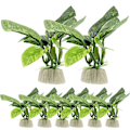 Miniatyrbilde 1 av 2: 10 stk. Kunstige planter av plast til akvarium, dekorasjon til fisketank, simulerte planter (9,5 x 8 x 7,5 cm, som vist)