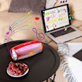 Miniatyrbild 1 av 5: Intelligent Bluetooth-högtalare med hög ljudkvalitet, stort volymkort, insättning av bas (röd)