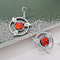 Miniatyrbillede 2 af 3: Naruto Uchiha Sasuke Write Round Eye Three Hook Stud Earrings