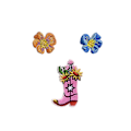 Miniatyrbild 4 av 4: Dww-Blomma Fjäril Broderi Tyg Patch 13 st-Söt