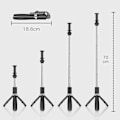 Miniatyrbillede 5 af 5: Bluetooth Selfie Stang, Udtrækkelig Bærbar Selfie Stick Med Fjernbetjening Stativ, Teleskopisk Justerbar Rotation Stick Telefonholder Til Smartphones