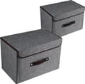 Set med 2 förvaringslådor med lock, hopfällbara stapelbara förvaringsboxar för leksaker, kläder och böcker