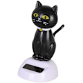 Miniatyrbillede 2 af 4: Solcelledansende legetøj Bobble Head legetøj Sort kat Dyr dansende figur legetøj Bil instrumentbræt indretning