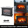 Miniatyrbild 2 av 5: Simulerad spis kreativ små prydnader hantverk ljusstake simulering dekoration LED kol flamma vindlampa (rektangel)