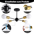 Miniatyrbilde 4 av 6: 4-armet lysekrone, taklampe, ingen lyskilde, E26 lampeholder