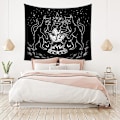 Miniatyrbild 3 av 5: Väggdekor 200x150cm Katt Gobeläng Väggbonad Mystisk Spådom Häxkonst Baphomet Ockult Hem Svart Vägg Gobeläng För Sovrum