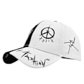 Miniatyrbillede 4 af 4: Sort-hvid farveblokering Baseball Cap Femtakket stjerne Graffiti Baseball Cap Student Bredskygget Peaked Cap Dome Solskygge