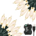 Miniatyrbillede 1 af 5: Grønne praktiske julelys 33ft 100 Led batteridrevne lyskæder med timerhukommelsesfunktion Usb eller batteridrevne vandtætte lyskæder til indendørs