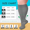 Miniatyrbilde 4 av 5: Plus Size kompresjonsstrømper for kvinner og menn med bred legg 20-30 mmHg Ekstra store for sirkulasjonsstøtte Gjenoppretting/3X-Large-svart/Lysegrå/Hvit (3-pakning)
