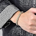 Miniatyrbillede 5 af 5: Rustfrit stål retro vintage kæde stil klassisk plain biker fest strand armbånd
