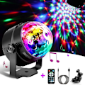 Miniatyrbilde 1 av 4: Discokule LED-festlampe, musikkstyrt diskolys-effekter, diskolys med USB-kabel, 360 roterbart festlys med fjernkontroll