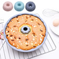 Miniatyrbillede 3 af 5: Kageform Non-sticky Nem at afforme DIY Rund Form Fødevarekvalitet Silikone Mousse Dessertbakke Bagning（Grøn）