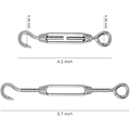 Miniatyrbilde 2 av 2: Set med 6 rustfrie stål kroker og øyeskruer