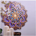 Miniatyrbild 1 av 5: Kreativ lotusformad mandala yogarum nattlampa kreativ dröm trä mandala väggatmosfärljus vardagsrum sovrumsväggdekoration (akryl)
