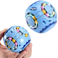 Miniatyrbild 2 av 5: 2-i-1 Roterande Fidget Spinner Magic Bean Infinity Cube Stressboll för Vuxna Barn Unisex-Barn Pedagogisk Pusselkub Leksaker (Blå)