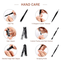 Miniatyrbild 5 av 5: Manikyrset, Professionellt Pedikyrset Nagelklippare, 16 i 1 Resegrooming Kit Nagelsvård Verktyg Med Lyxigt Läder Reseväska För Män Och Kvinnor
