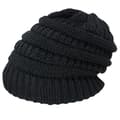 Foret med uld hue til kvinder strikket pullover cap til mænd udendørs（sort）