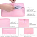 Miniatyrbild 1 av 6: Packningskub Resväska Organizer Set med 6 för Ryggsäck och Resväska, 3 Packningskuber och 3 Förvaringspåsar, Reseklädväskor (Rosa)