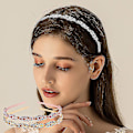 Miniatyrbilde 4 av 5: Blomsterdesign Rhinestone Crystal Bryllups Hodebånd Brud Hodeplagg Enkelt Design Brud Hodebånd