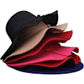 Miniatyrbilde 5 av 5: Vintage bredbremmet floppy cloche derby bowler solhatt - sløyfe i ullfilt