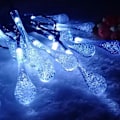Miniatyrbild 1 av 4: Vattendroppe Dekoration Snö Pompom Vinter Dekoration LED Lykta Batteri Ljussträng Lampa（A）
