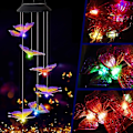 Miniatyrbilde 2 av 5: LED solcellelys vindklokkespill lys, overraskelsesgave til kjærester, mødre, datter, hagehengende spinnerlampe, fargeskiftende eventyrlys, utendørsdekor