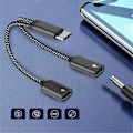 Pikkukuva 5 / 5: 60W nopea lataus Type-C -jakaja kuulokeadapteri ja kaksois USB-C -äänenlatauslaite käännettävälle Type-C -liitännälle