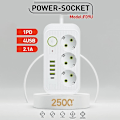 Miniatyrbillede 5 af 5: Europæisk standard dedikeret hul USB-stik 2 meter, 6 huller, 4usb+type-c