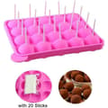 Silikone kagepop bageform, 20 runde former silikone slikkepind form bakke kage silikoneform til cupcake