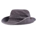Miniatyrbillede 1 af 5: Mænd Bomuld Broderi Hat Udendørs Solbeskyttelse Bred Skygge Foldbar Boonie Bucket Hat(Grå)