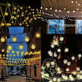 Pikkukuva 2 / 4: Ulkoilma aurinkoköynnös 4,5 m 30 LED kristallipallovalot 2 valaistustilalla valokoriste