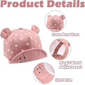 Miniatyrbilde 4 av 5: Dww-Rose-Polka Bomull Bb Cap 12 24 Måneder for Jente Gutt Barn Solhatt Justerbar Cap Vår t Høst