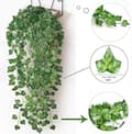 Kunstig Vedbend, 2 Stk. 2m Blad Feelys, Kunstige Planter Med 20 Lysdioder Og Grønt Blad, LED Ranke Lys