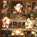 Miniatyrbild 2 av 4: Jultomte Sugrör Led-lampor Fönster Sugrör Lampa Fe Sträng Ljus Fönster Dekoration Hangi