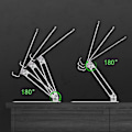Miniatyrbilde 2 av 5: D56-3 Foldbar brakett i aluminiumlegering for iPad, skrivebordsstativ for nettbrett opptil 12,9 tommer