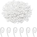 Miniatyrbild 5 av 5: Dww-Pack med 50 vita plastgardinkrokar - Storlek 28X12 MM Krokskena för dusch/fönster/krokfäste