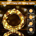 Miniatyrbilde 2 av 5: 4 stk 3m 30 LED kobbertråd fe lys med timer vanntett